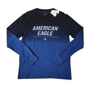 American Eagle Outfitters AE Men's Long Sleeve Blue Shirt Tee Size M NEW